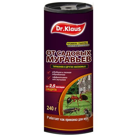 гранулы Dr.Klaus от муравьев и других насекомых 240г сульфур с30 гранулы гомеопатич 5 гр