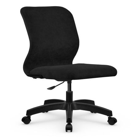 кресло офисное SU - Mr-4 черный велюр без подлокотников кресло king modool велюр роял агат