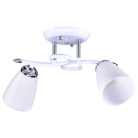 люстра потолочная РОССВЕТ Вьюн 2х20Вт Е27 металл пластик белый люстра потолочная россвет вьюн 2х20вт е27 металл пластик белый