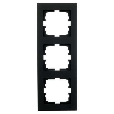 рамка 3 поста LEZARD Vesna вертикальная чёрный бархат