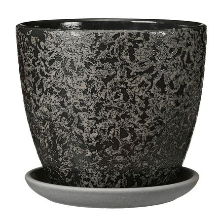 горшок керамический с поддоном маджента черный крокус 1,4 л горшок керамический с поддоном гнездо крокус 0 34 л