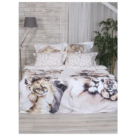 постельное белье евро MONA LIZA SL Семья/Family Львы/Leos сатин 4 нав.50х70 и 70х70см, арт.5861/2 постельное белье евро emancipation перкаль 4 нав 50х70 и 70х70см арт emancipдиз7евро