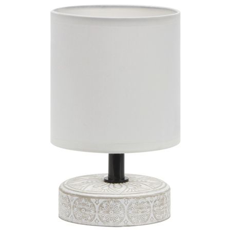 лампа настольная RIVOLI Eleanor E14 40Вт керамика ткань белый бежевый