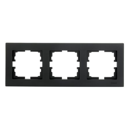 рамка 3 поста LEZARD Vesna горизонтальная чёрный бархат