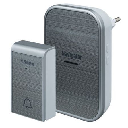 звонок беспроводной NAVIGATOR IP20/IP44  230В/1x23А серебро 2 шт 1 47 мкф делитель частоты динамика высокочастотный бесконечный конденсатор mkp 2 2 3 3 4 7 6 8 10 мкф250 в