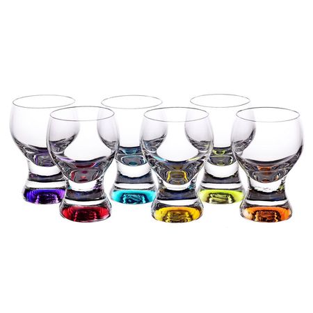 набор рюмок CRYSTALEX Джина 6шт. 60мл водка стекло цветные ножки водка montblanc франция 1 л