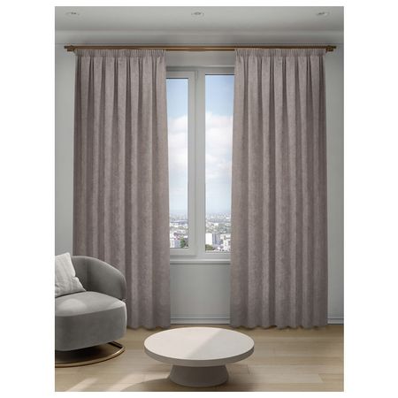 штора портьерная на шт.ленте DECOFEST Сола шенилл 200х280см бежевая, арт.153.743 штора портьерная на шт ленте decofest софи канвас 200х280см бежевая арт 153 734