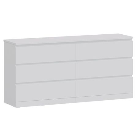 комод Варма 6Д 1600х780х400мм ЛДСП белый кровать варма сэнг 160 1760х2080х1000мм белый лдсп