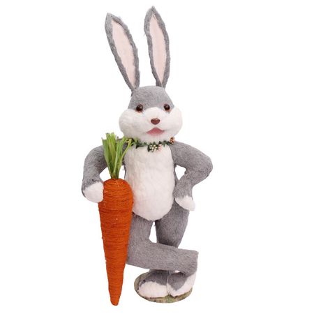 садовая декоративная фигура Кролик с морковкой SY232509B садовая декоративная фигура кролик с корзиной sy231510a