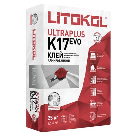 клей плиточный LITOKOL Ультраплюс K17 Эво/K17 Evo 25кг