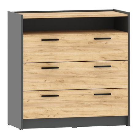 комод Оттавия 900х400х904мм антрацит/дуб крафт золотой 100 шт белые крафт пакеты с боковыми карманами leotrusting