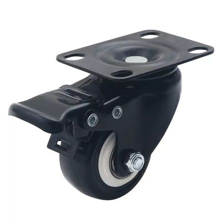 колесо 50мм поворотное на площадке с тормозом черный ПВХ колесо 50мм поворотное под штырь серое резина