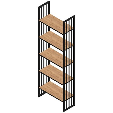 этажерка для ванной SANFLOR Тетрис 69х21х150см сталь черный муар/дуб крафт 100 шт белые крафт пакеты с боковыми карманами leotrusting