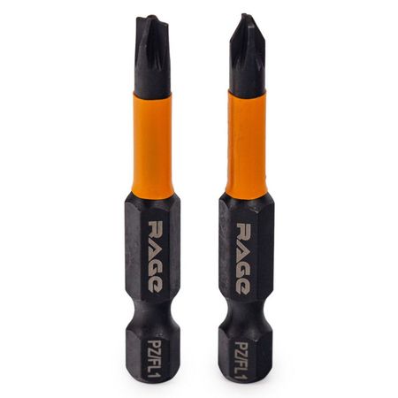 биты RAGE by VIRA S2 PZ/FL1 50мм магнитные 2шт отверток vibratite 5 10 шт магнитные биты титановое покрытие ph2