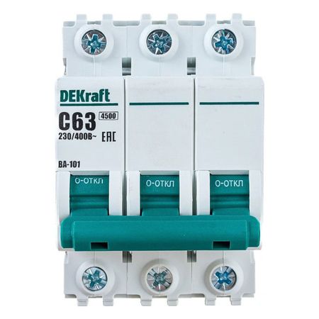 выключатель автоматический DEKRAFT 63А 3P С 4,5кА автоматический резервный переключатель earuelectric 3 фазы 4 фазы 125а 380в