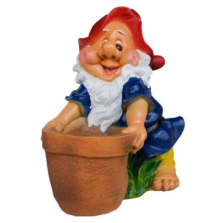 фигура садовая кашпо Гном 40см полистоун рождественские гномы patimate