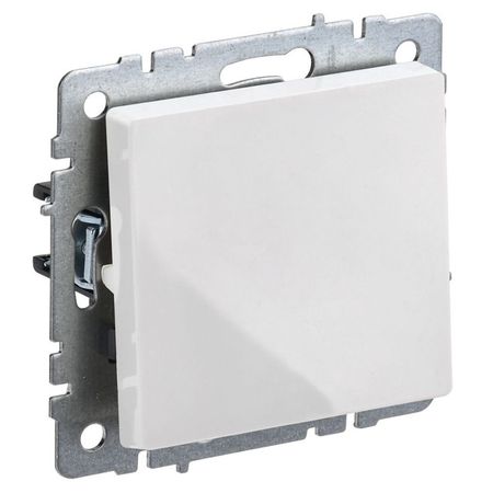 переключатель 1-клавишный IEK BRITE проходной 10А белый переключатель 2 клавишный ovivo loft проходной крем