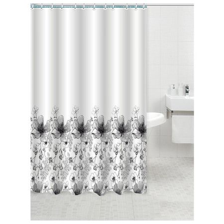 занавеска для ванной Маки 180х200 полиэстер белая шифоновая занавеска тияна белая