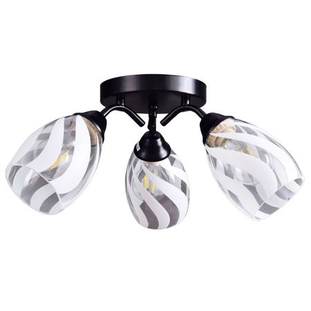 люстра потолочная РОССВЕТ Ханна 3х60Вт Е27 металл стекло подсвечник koopman 13 5х12 5х22 5см стекло металл