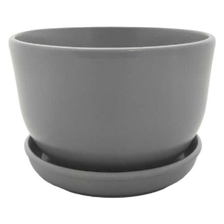 горшок керамический с поддоном 1,65 л серебристо-серый горшок керамический с поддоном лофт 18л d32см h28см высокий овал шнур серый