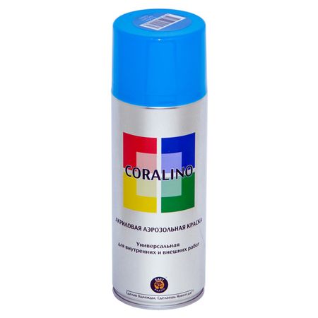 краска аэрозольная CORALINO RAL 5012 голубой 520мл, арт.C15012 краска аэрозольная coralino ral 6018 жёлто зеленый 520мл арт c16018