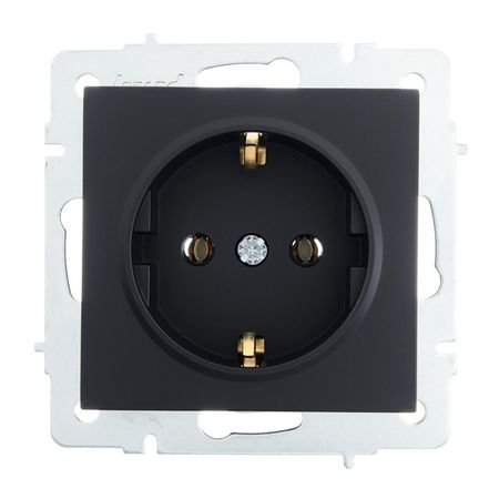 розетка 1 пост LEZARD Vesna с/з ПБТ чёрный бархат