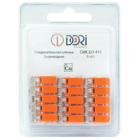 клемма соединительная DORI 5х4кв.мм 6шт прозрачный клемма соединительная dori 5х4кв мм 6шт прозрачный