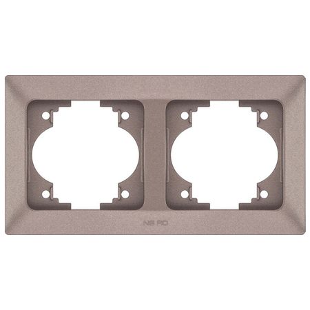 рамка 2 поста NE-AD Aras горизонтальная металлик мокка