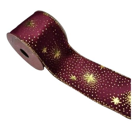 лента п\э MAXIJOY 6см 2,7м красный звезды шар maxijoy белые бусы 80мм стекло красный