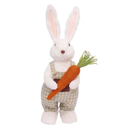 садовая декоративная фигура Кролик с морковкой SY231501A садовая декоративная фигура кролик с корзиной sy231510a