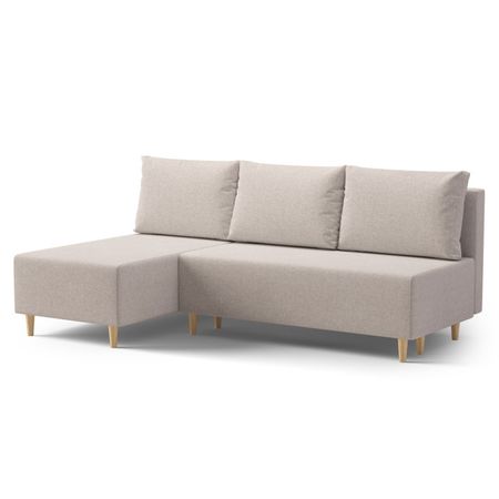 диван-еврокнижка угловой Марло 2050х1310х860мм рогожка бежевый