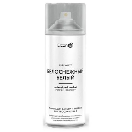 эмаль аэрозольная ELCON для декора 520мл белоснежный белый, арт.00-00462254 поддельные книги для декора