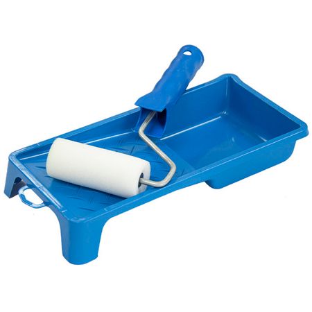 набор малярный TOOLBERG валик с ручкой, ванночка, арт.0701101 валик с ручкой toolberg полиэстер 230мм ворс 20мм арт 0303012