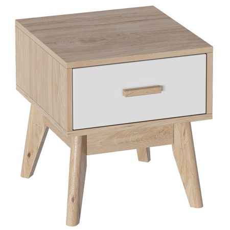 тумба прикроватная Калгари 410x400x450мм дуб натуральный светлый/белый матовый натуральный кристалл кварц белый кластер