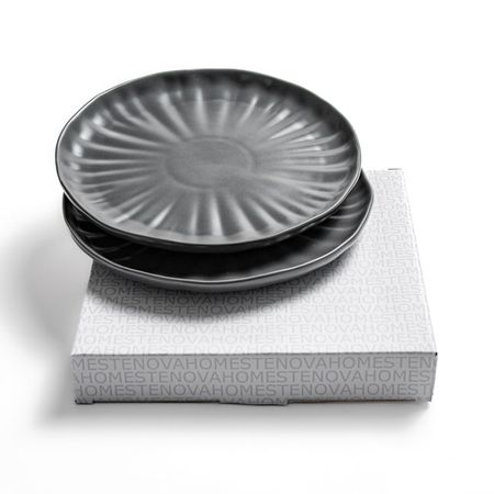 набор тарелок STENOVA HOME Lotus 2шт. 21см десертные фарфор черный moonbiffy стеклянные десертные ложки