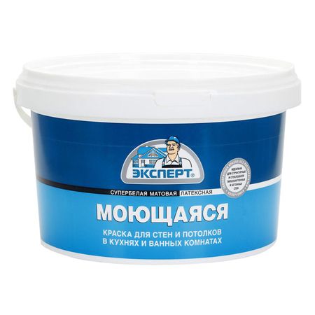 краска в/д ЭКСПЕРТ для стен и потолков моющаяся 3кг супербелая, арт.17368 краска в д эксперт для стен и потолков влагостойкая 14кг супербелая арт 9735