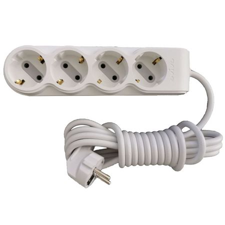 удлинитель OVIVO 4 гнезда с/з 5 метров белый