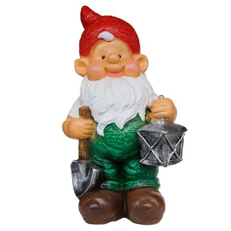 фигура садовая Гном Вася с лопатой 42см полистоун рождественские гномы patimate