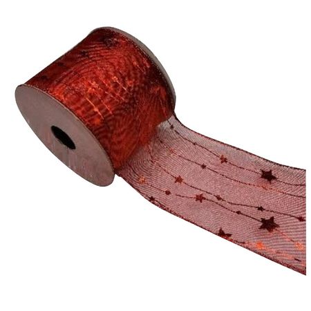 лента п\э MAXIJOY 6см 2,7м красный падующая звезда шар maxijoy белые бусы 80мм стекло красный