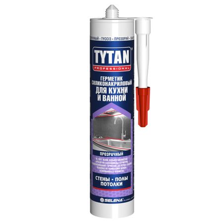 герметик силиконакриловый TYTAN Professional для кухни и ванной 280мл бесцветный, арт.16142 влагостойкие наклейки для кухни и ванной очный узор пвх