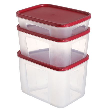 набор контейнеров TODELIA 3шт 3л, 2л, 0,8л прямоугольный пластик прозрачные крышки для контейнеров 10 шт