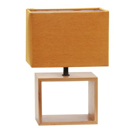 лампа настольная интерьерная UNIEL Модерн 40Вт E27 оранжевый/дерево лампа настольная эра e27 40вт серая