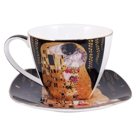 чашка с блюдцем MOST Климт Поцелуй 250 мл фарфор под.уп.