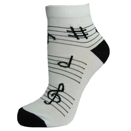 носки CINEMA Ноты размер 25 средней длины женские белый/черный решетка для переднего бампера decho решетка радиатора средней длины для планшетов boyue pro proton x70