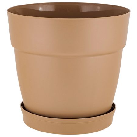 горшок для цветов InGreen Villa de Fiori 4л d20см h18,8см с фиксируемым поддоном молочн. шоколад горшок ливингрин толедо d 20см 3л мята с поддоном