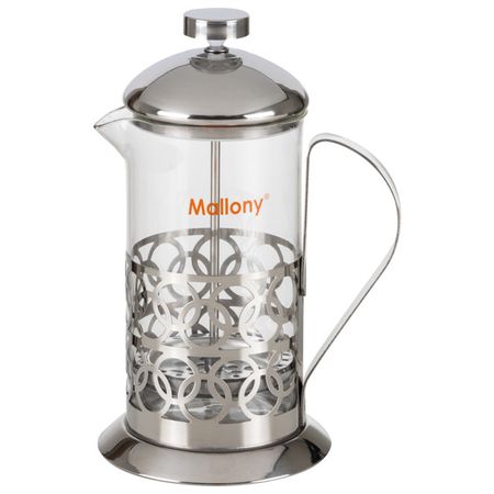 френч-пресс MALLONY Olimpia 600мл боросиликатное стекло, нерж.сталь fape локоть 105 градусов боросиликатное стекло