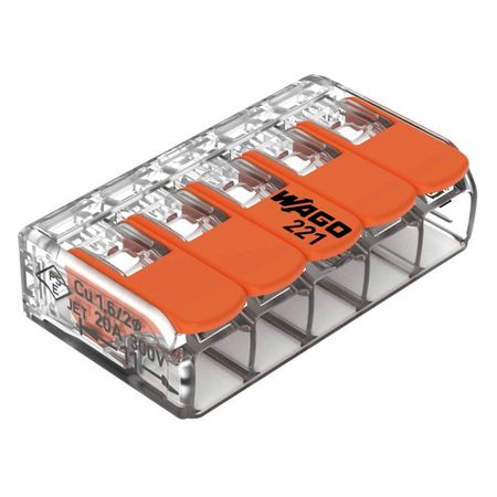 клемма соединительная WAGO 5-ти проводная 221-415 3шт клемма соединительная wago 5 ти проводная 221 415 3шт