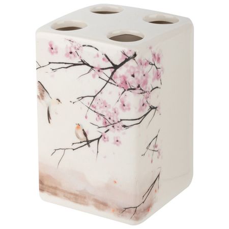 стакан для зубных щеток РЫЖИЙ КОТ Сакура керамика белый библиотека ароматов сакура 90гр