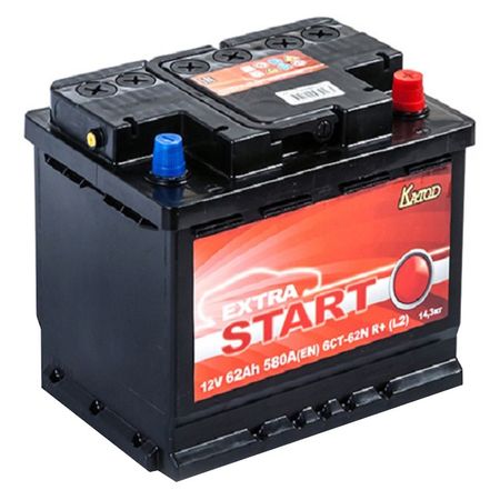аккумулятор автомобильный  EXTRA START 62N R+ автомобильный регулятор генератора для jac refine m3 s3 m5 14v 110a