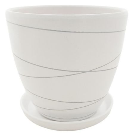 горшок керамический с поддоном 2,4 л белый горшок керамический с поддоном огма 2 6л d26см h8 5см бонсай белый